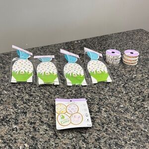Easter Bunny Treat Bags Easter egg cookie cutter and Easter Ribbon Set NEW